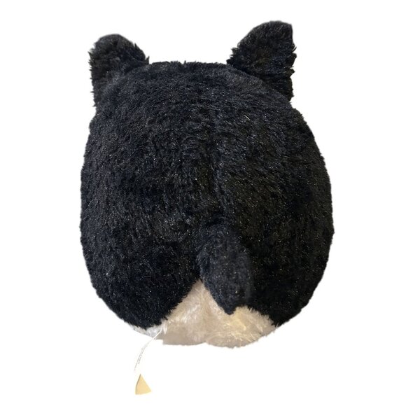 Chubby Black & White 10" Dog Pillow Plush W/ Silver Sparkle Eyes - Picture 3 of 4